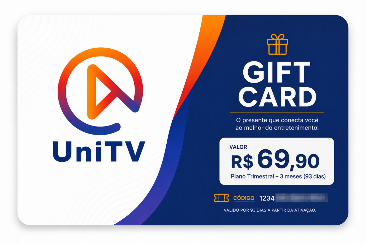 Recarga UniTV 90 Dias